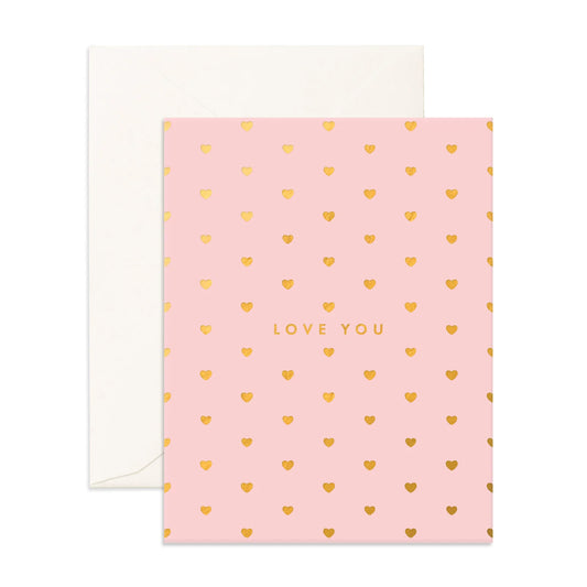 Love You Tiny Hearts Blush Greeting Card