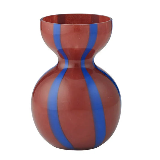 Bobbi Glass Vase Russet/Cobalt
